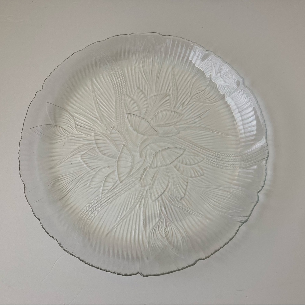 Vintage Canterbury by Arcoroc Floral Clear Dinner Plate 10 3/4" Fleur